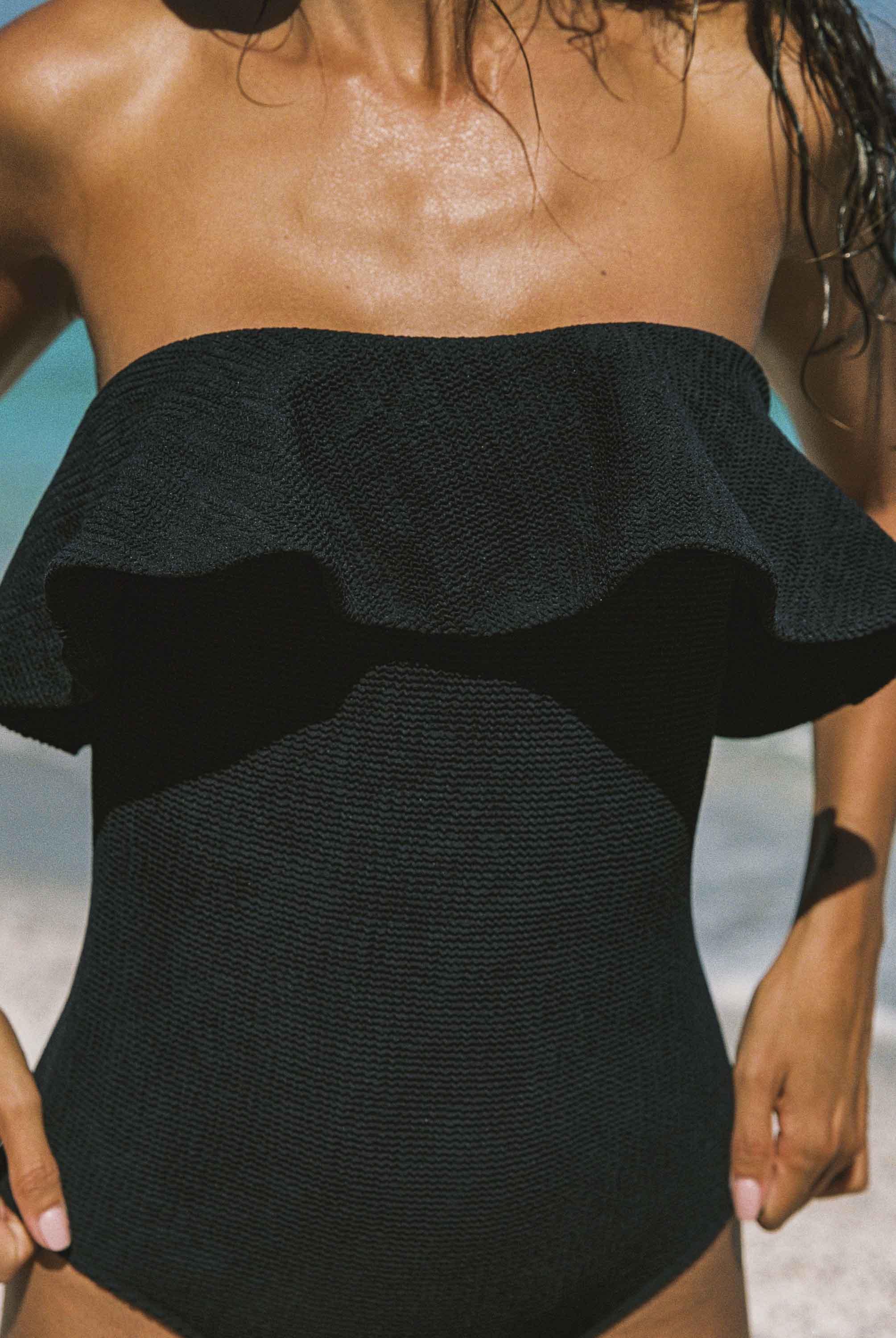 Farrah Frill One Piece In Black