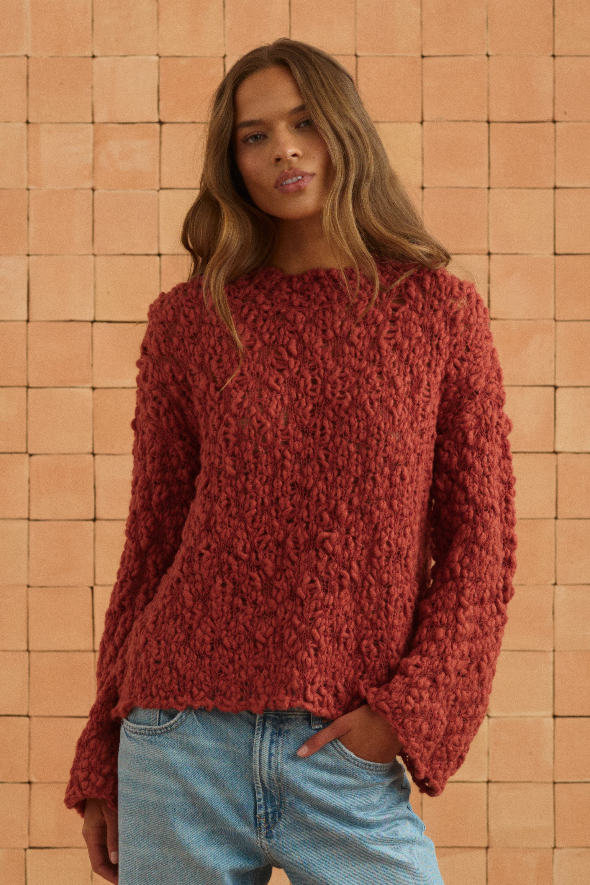 Harper Sweater In Rust