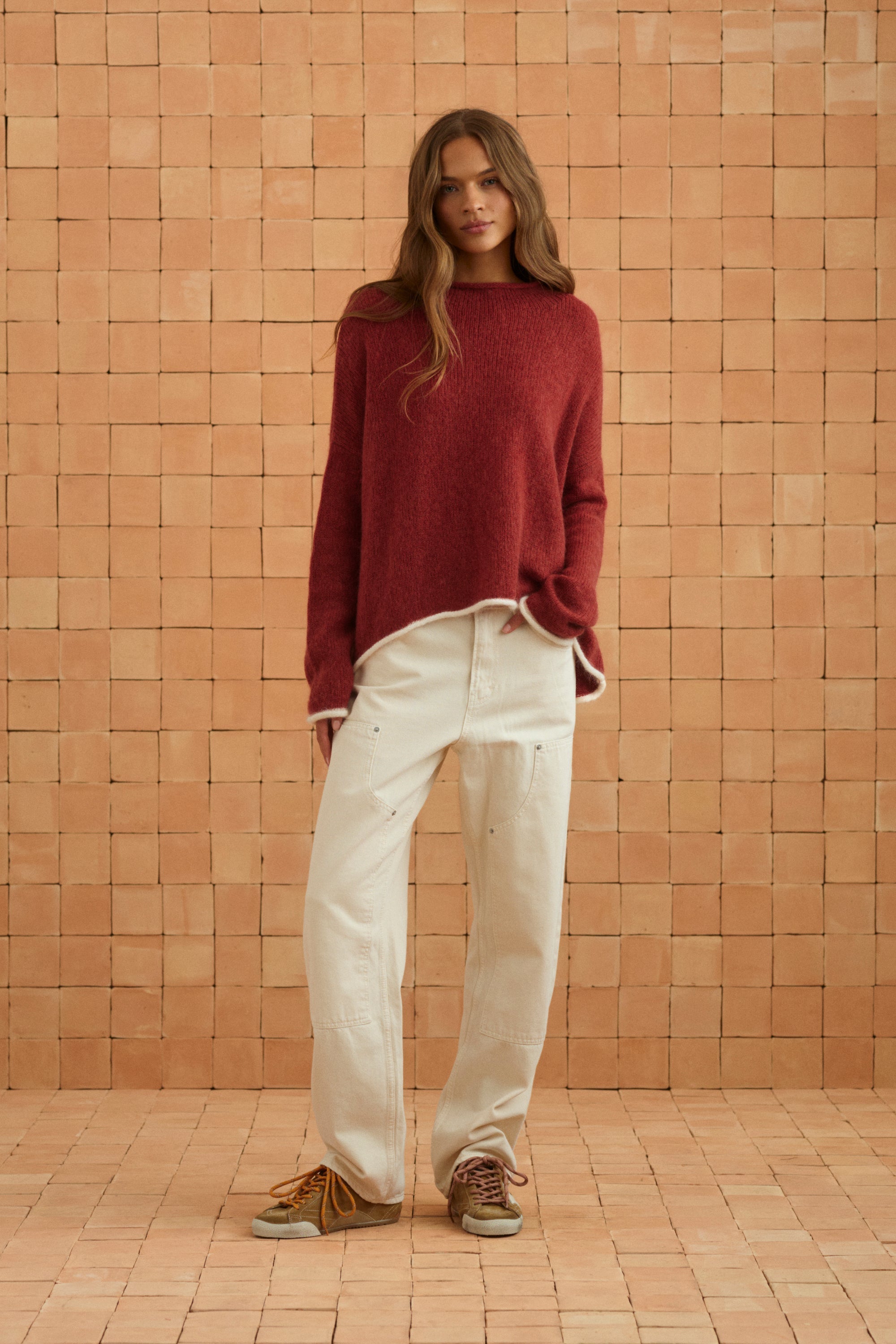 Jaz Knit Sweater In Sangria