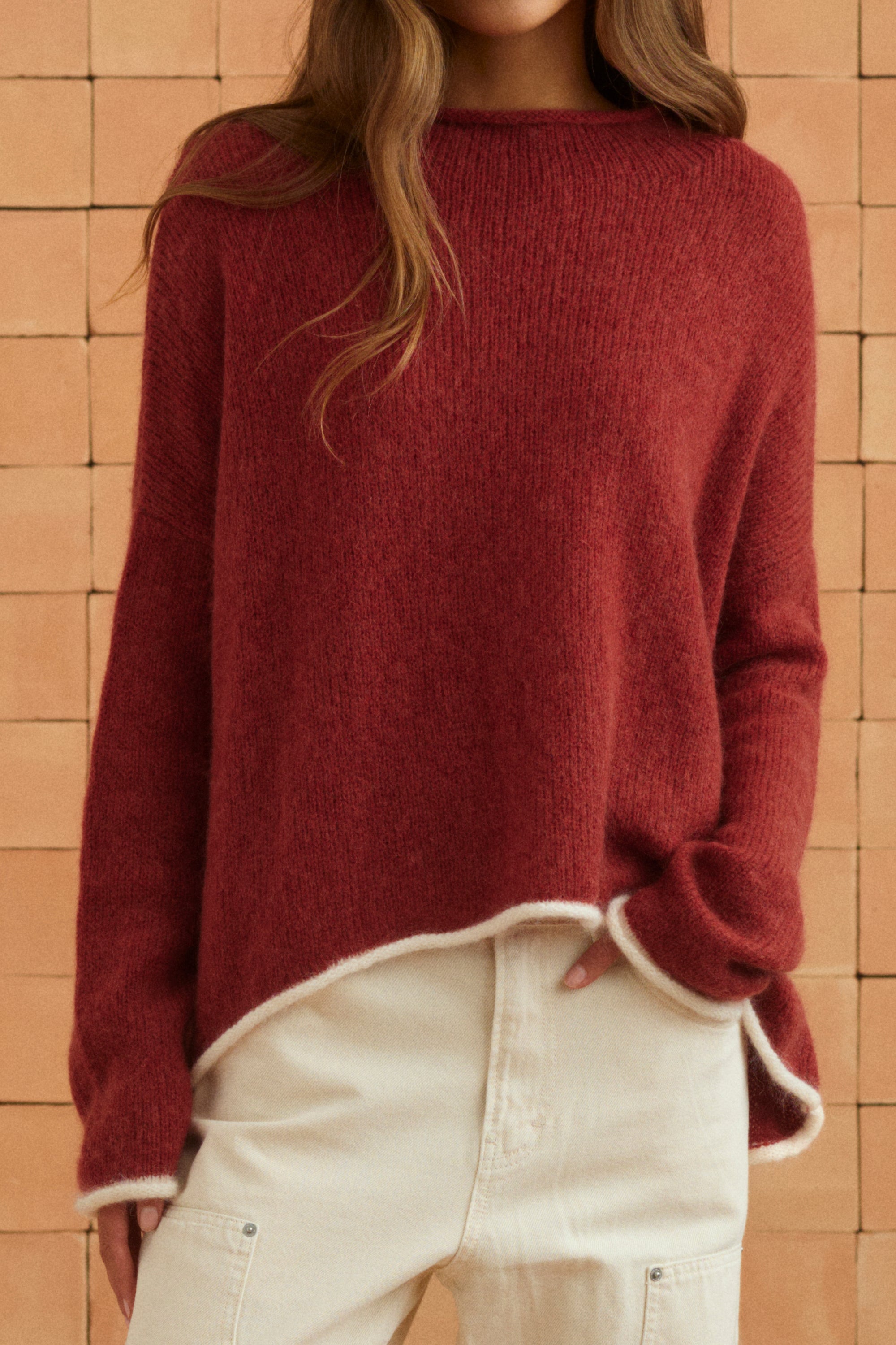 Jaz Knit Sweater In Sangria