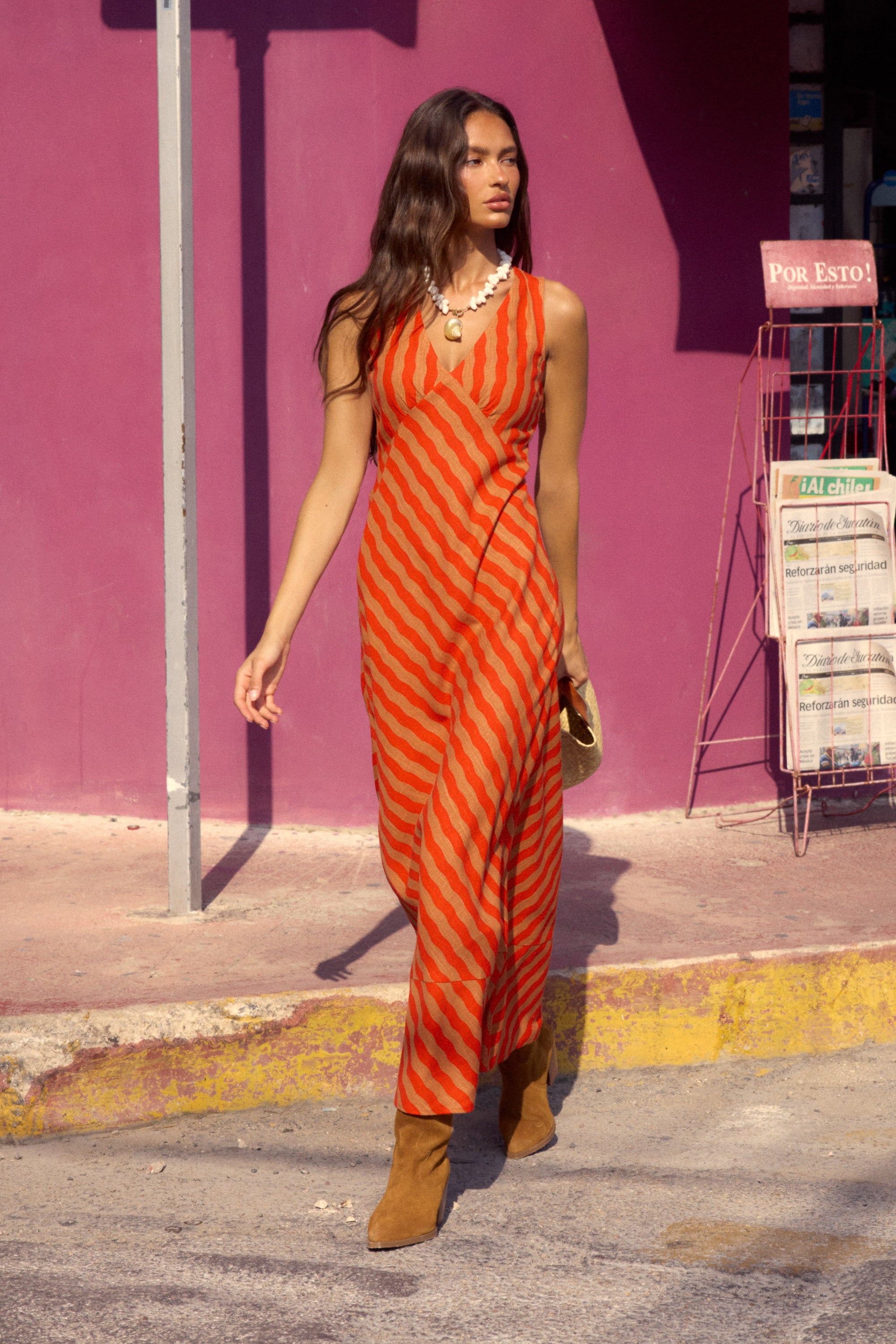 Loren Dress In Papaya