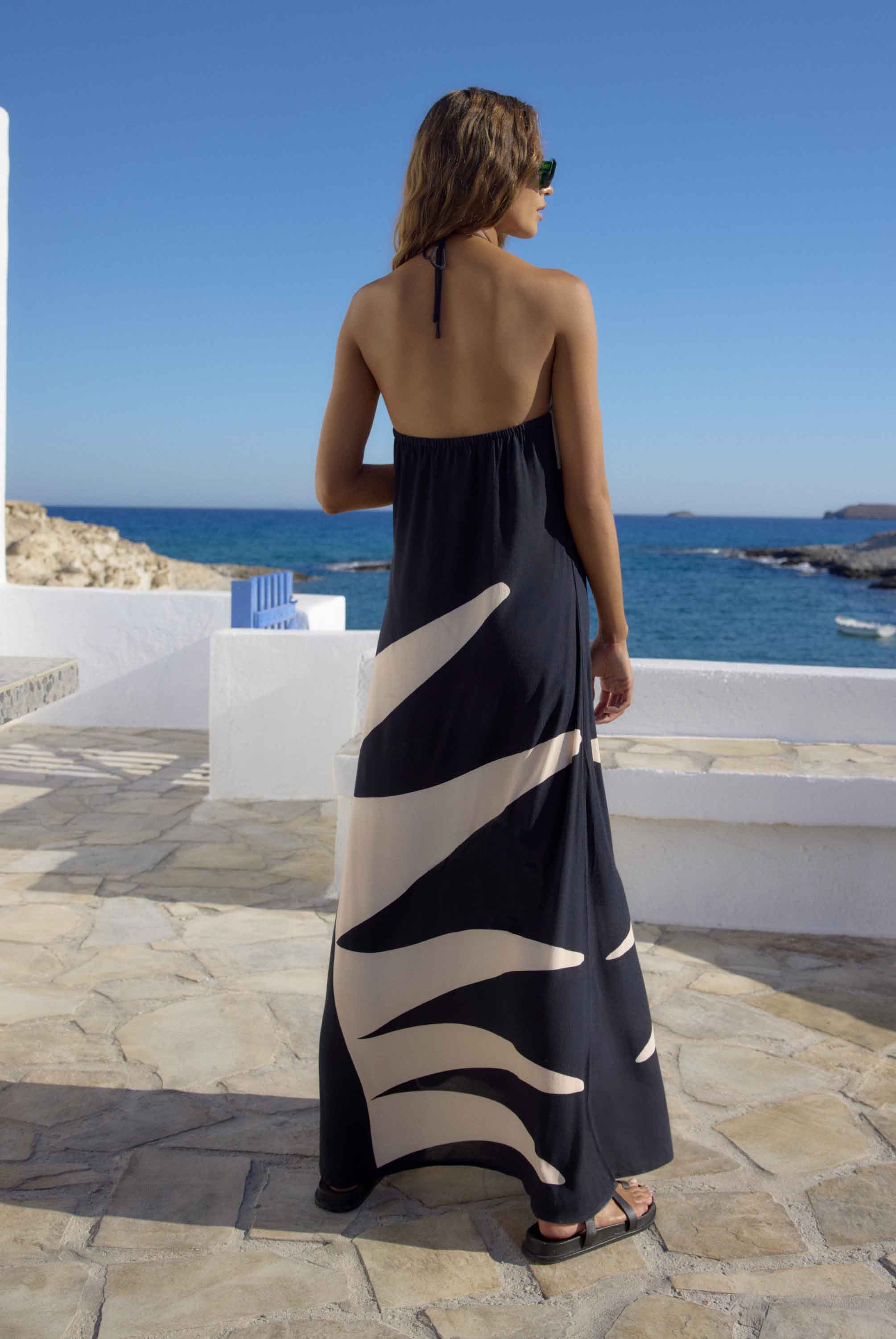 Ollie Dress In Noir Palm