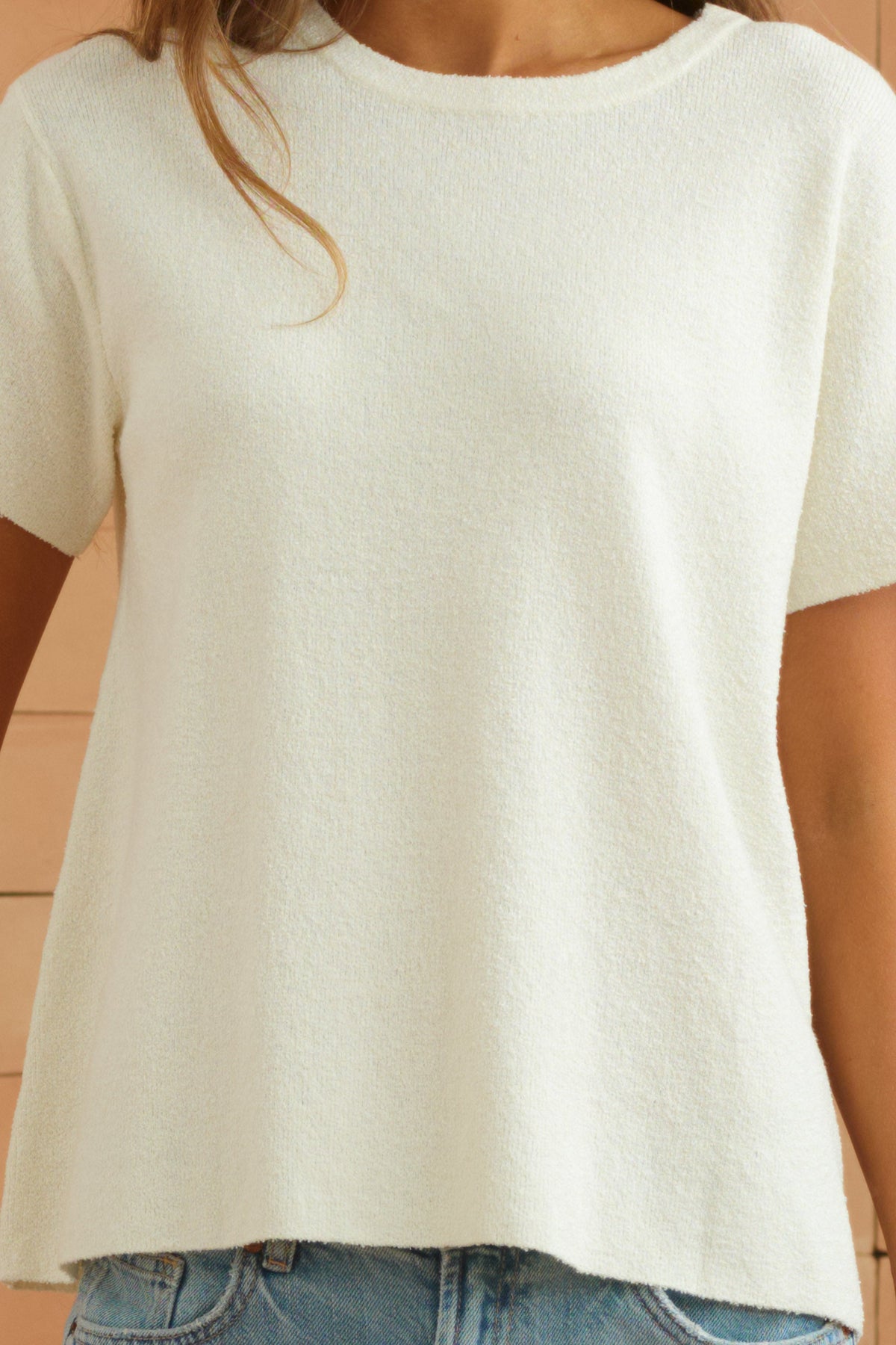 Sage Knit Tee In White