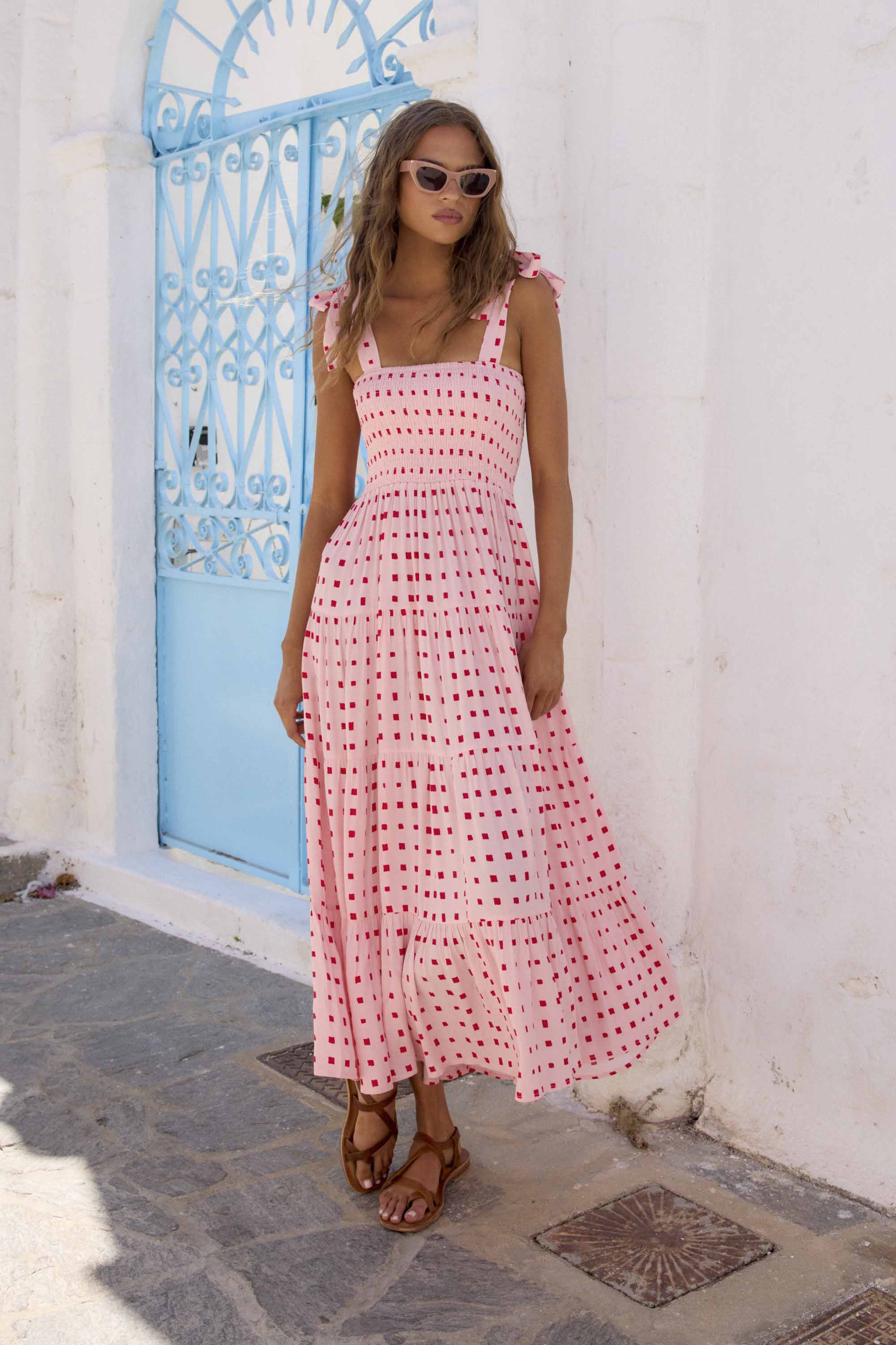 Savannah Tie Dress In Sunrise