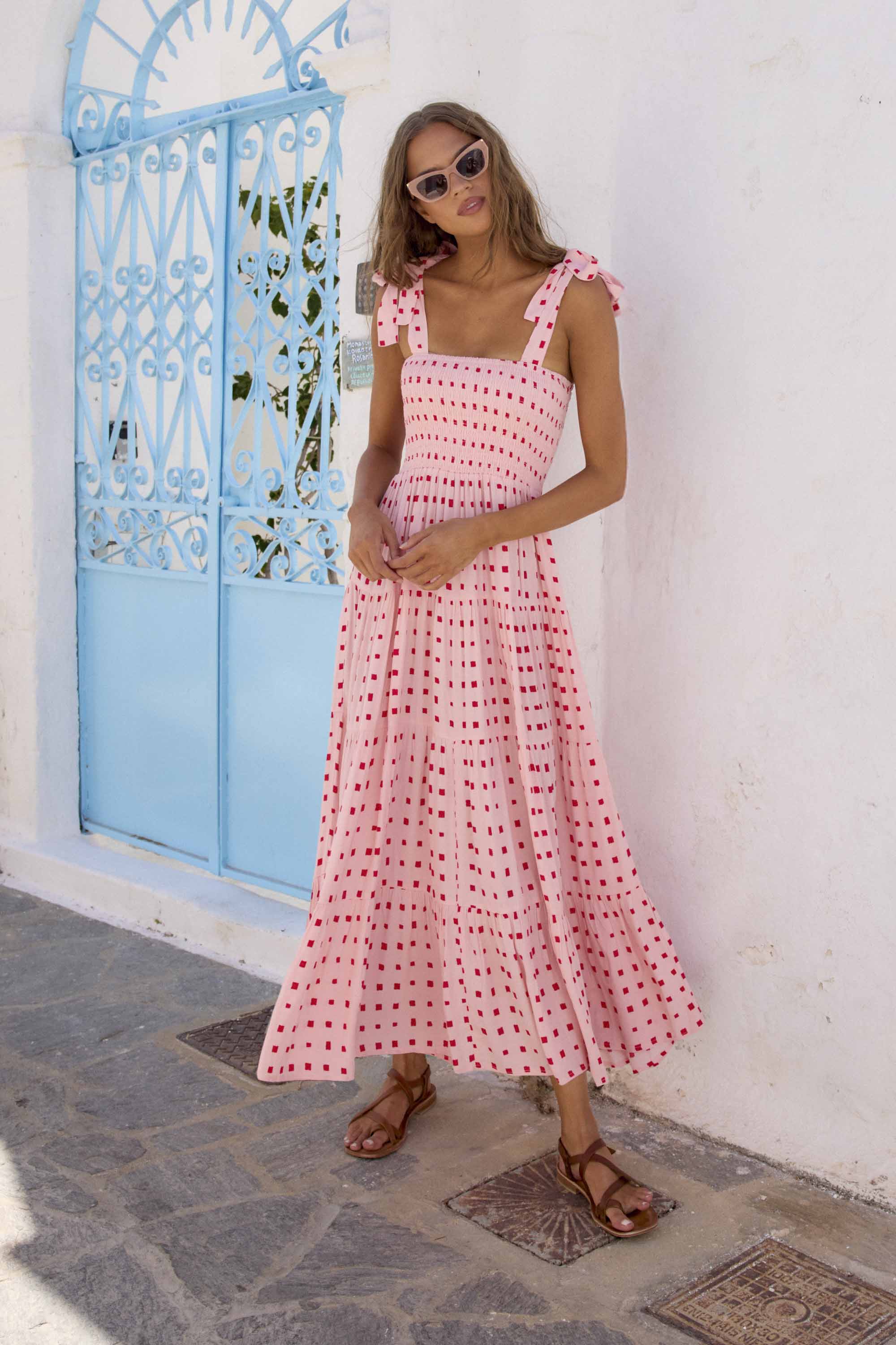 Savannah Tie Dress In Sunrise