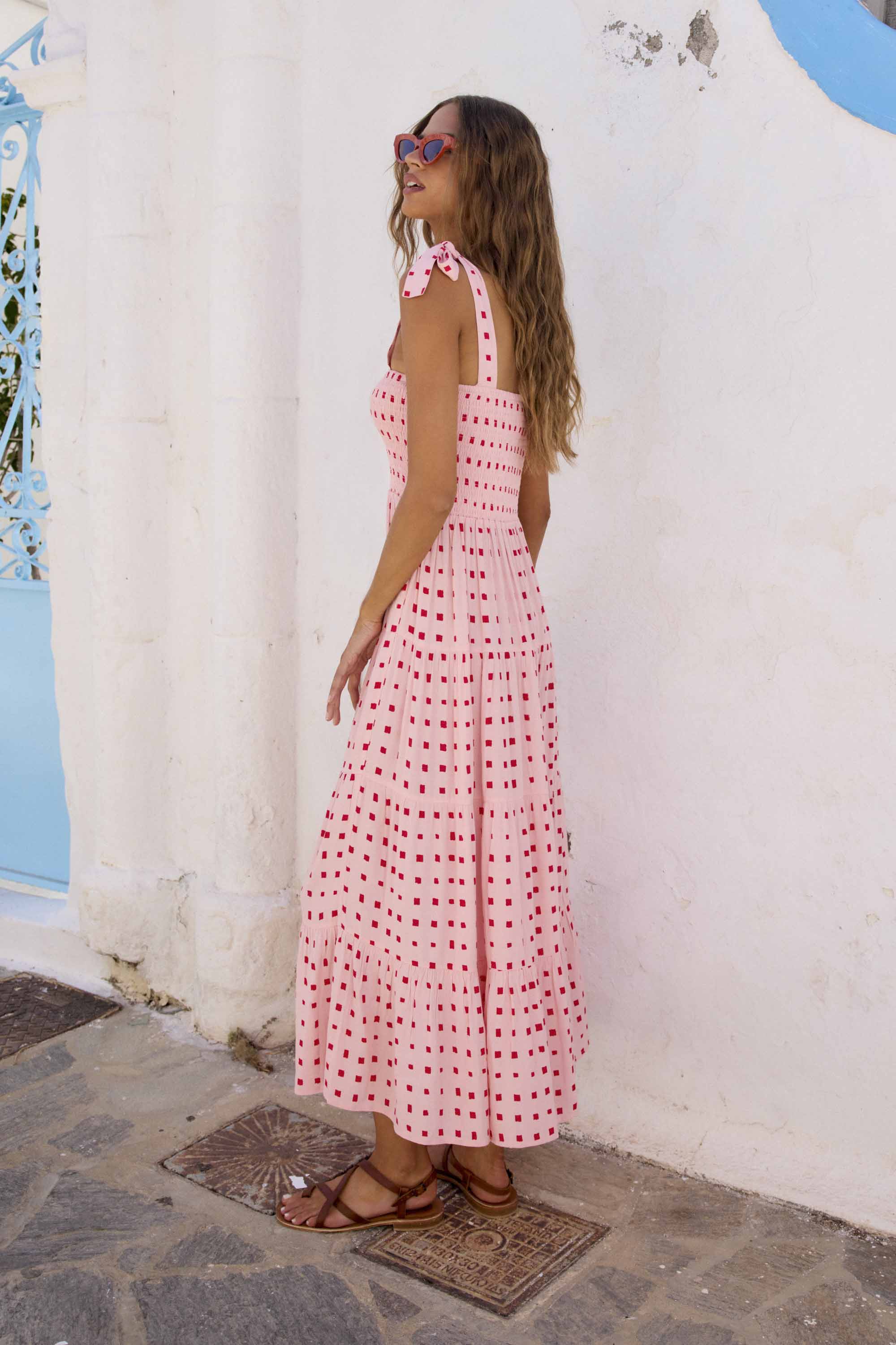 Savannah Tie Dress In Sunrise