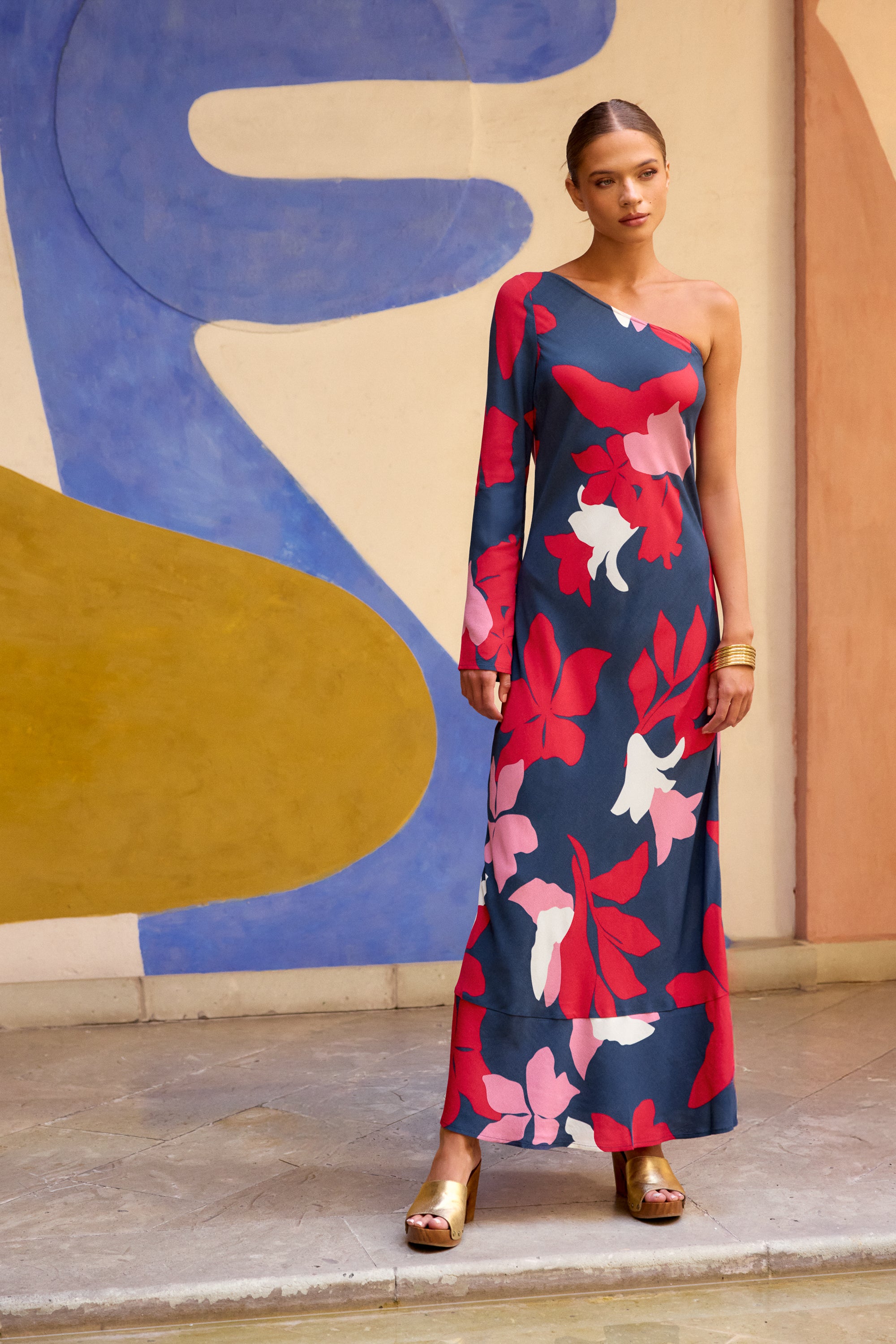 Adeline Dress In Flame Lily