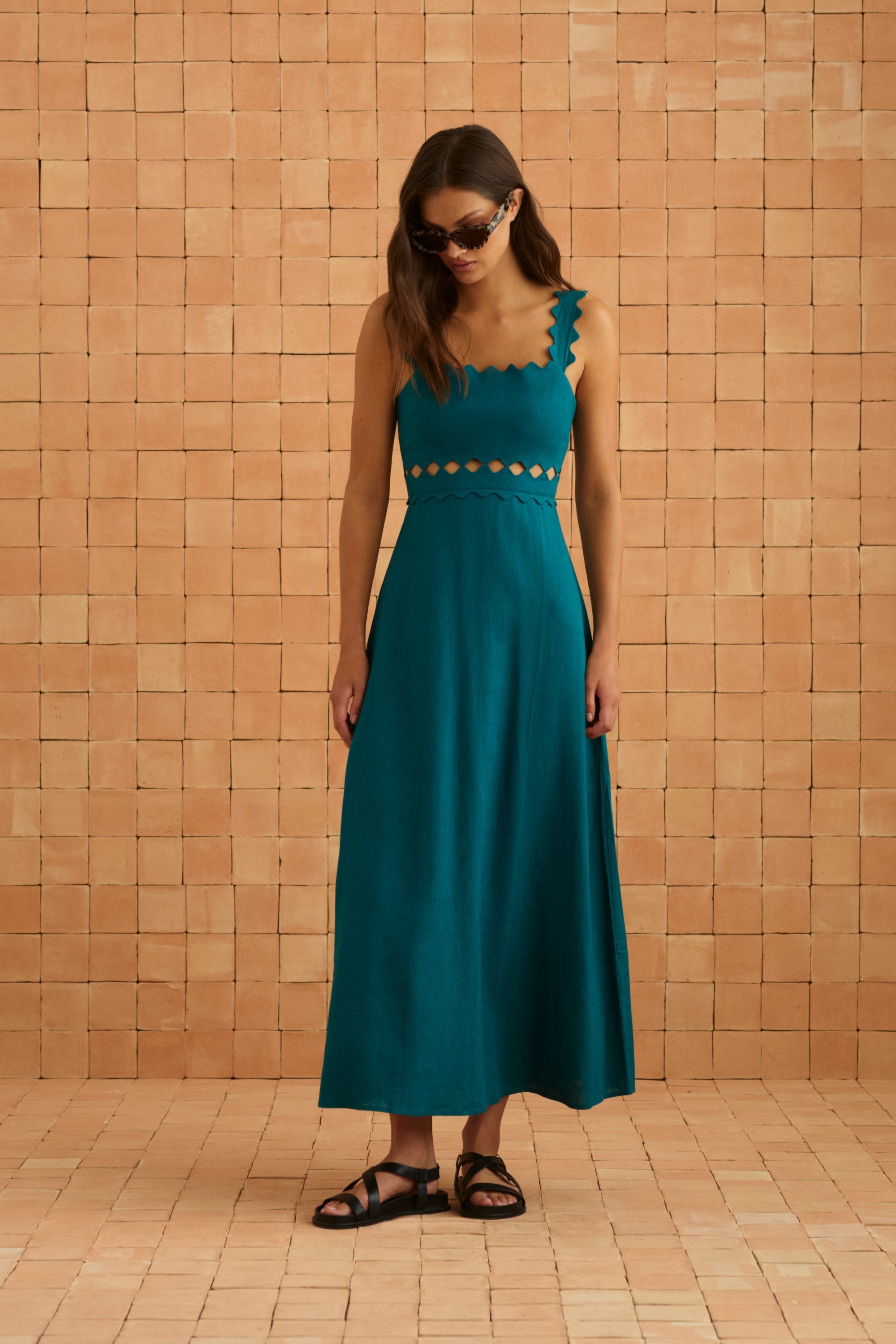 Evelyn Dress In Jade