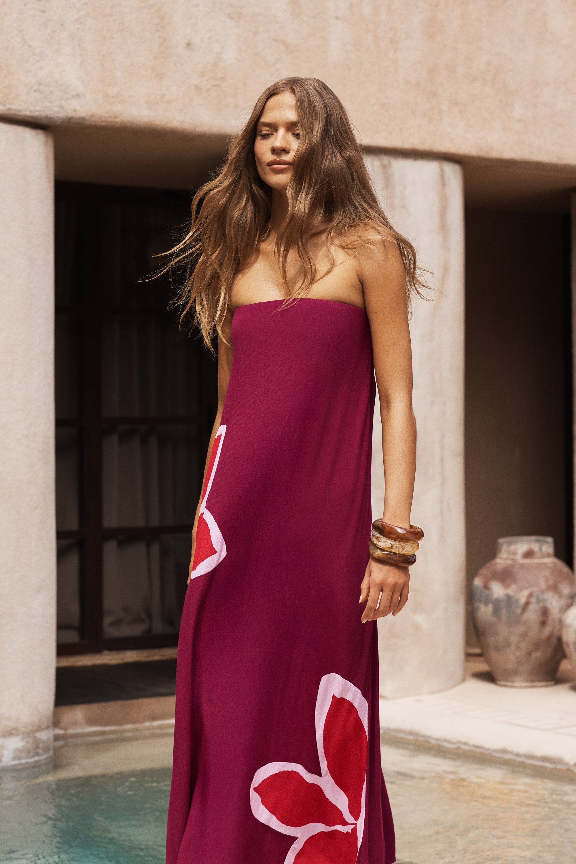 Gina Dress In Gazamia Rosa