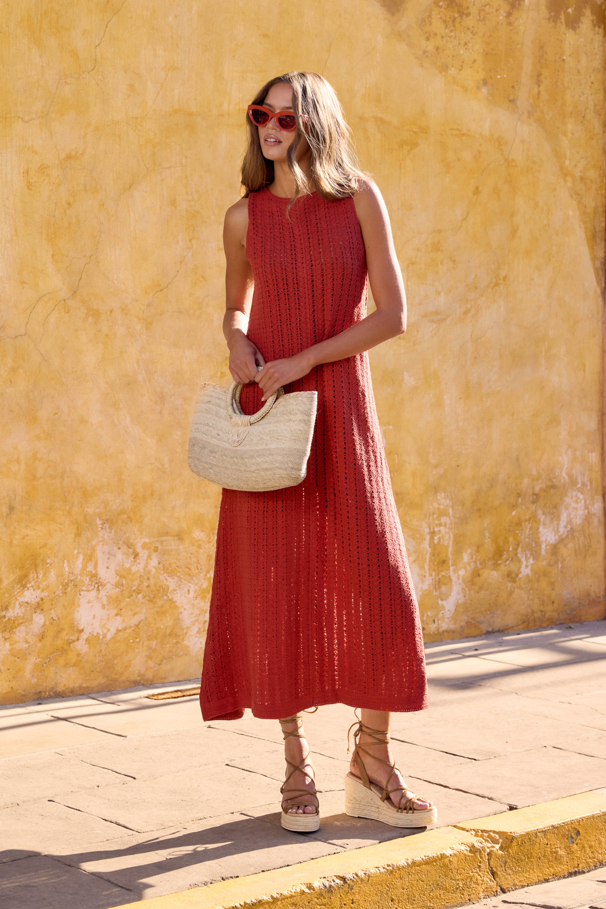 Goldy Dress In Rust