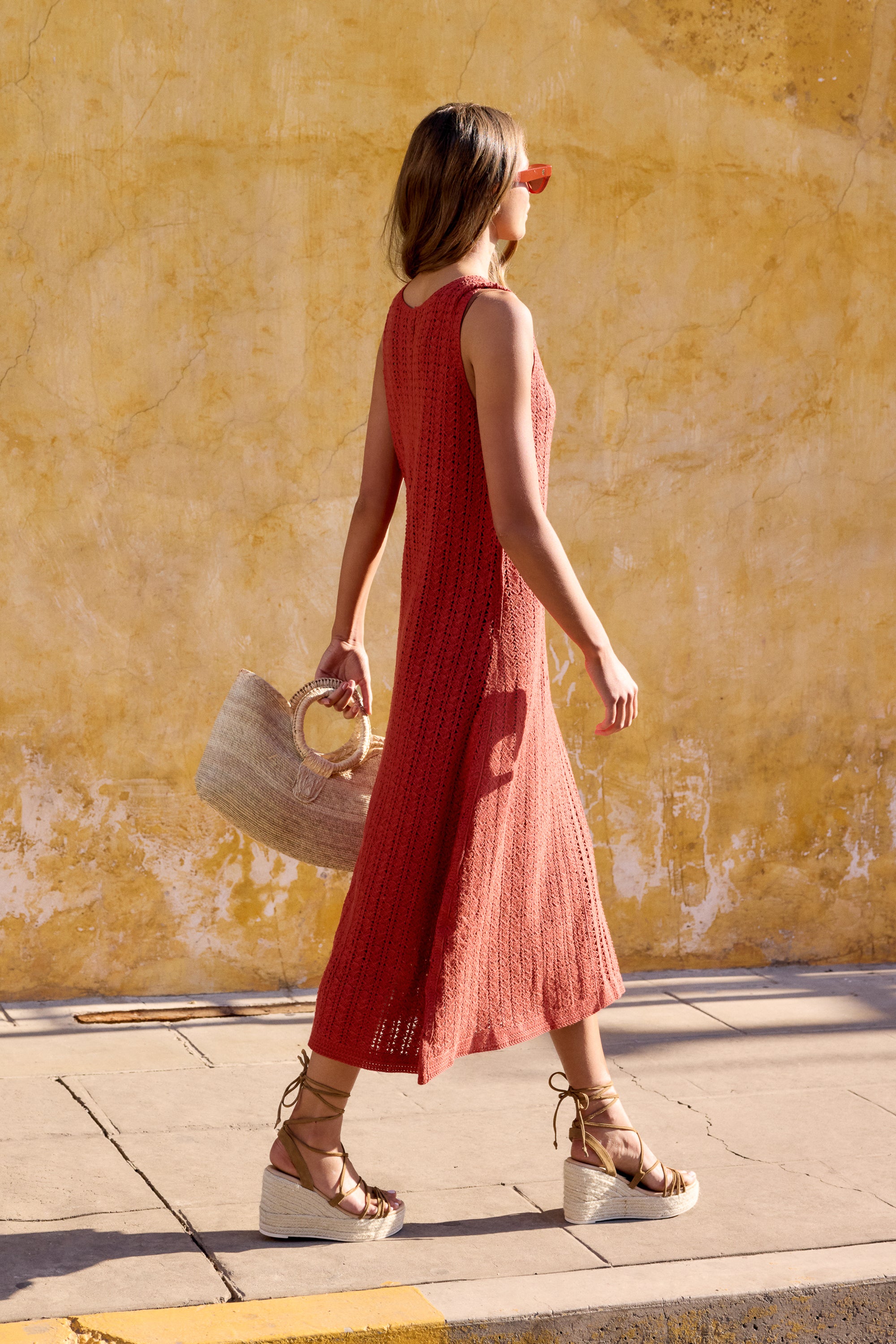 Goldy Dress In Rust