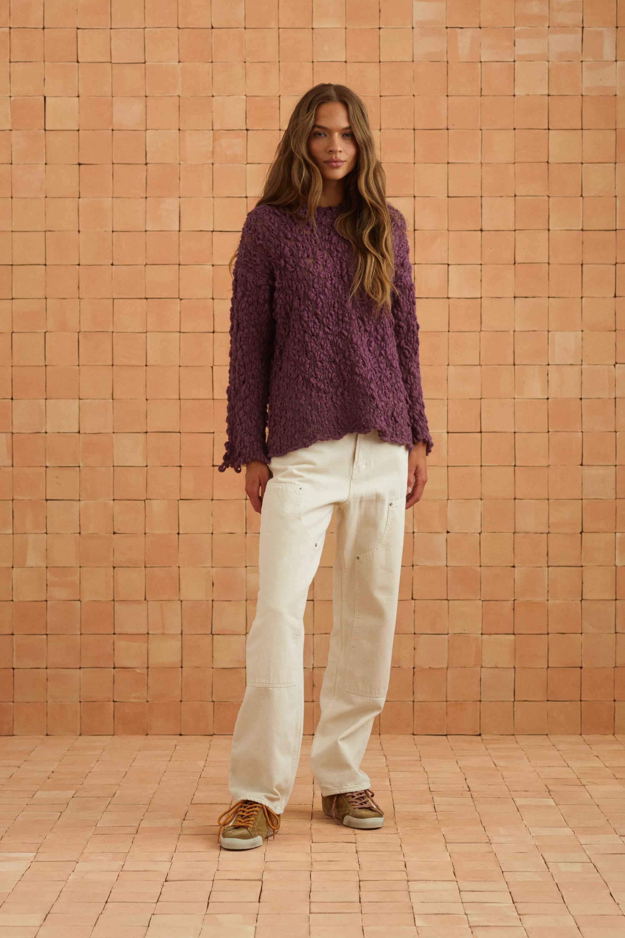 Harper Sweater In Eggplant