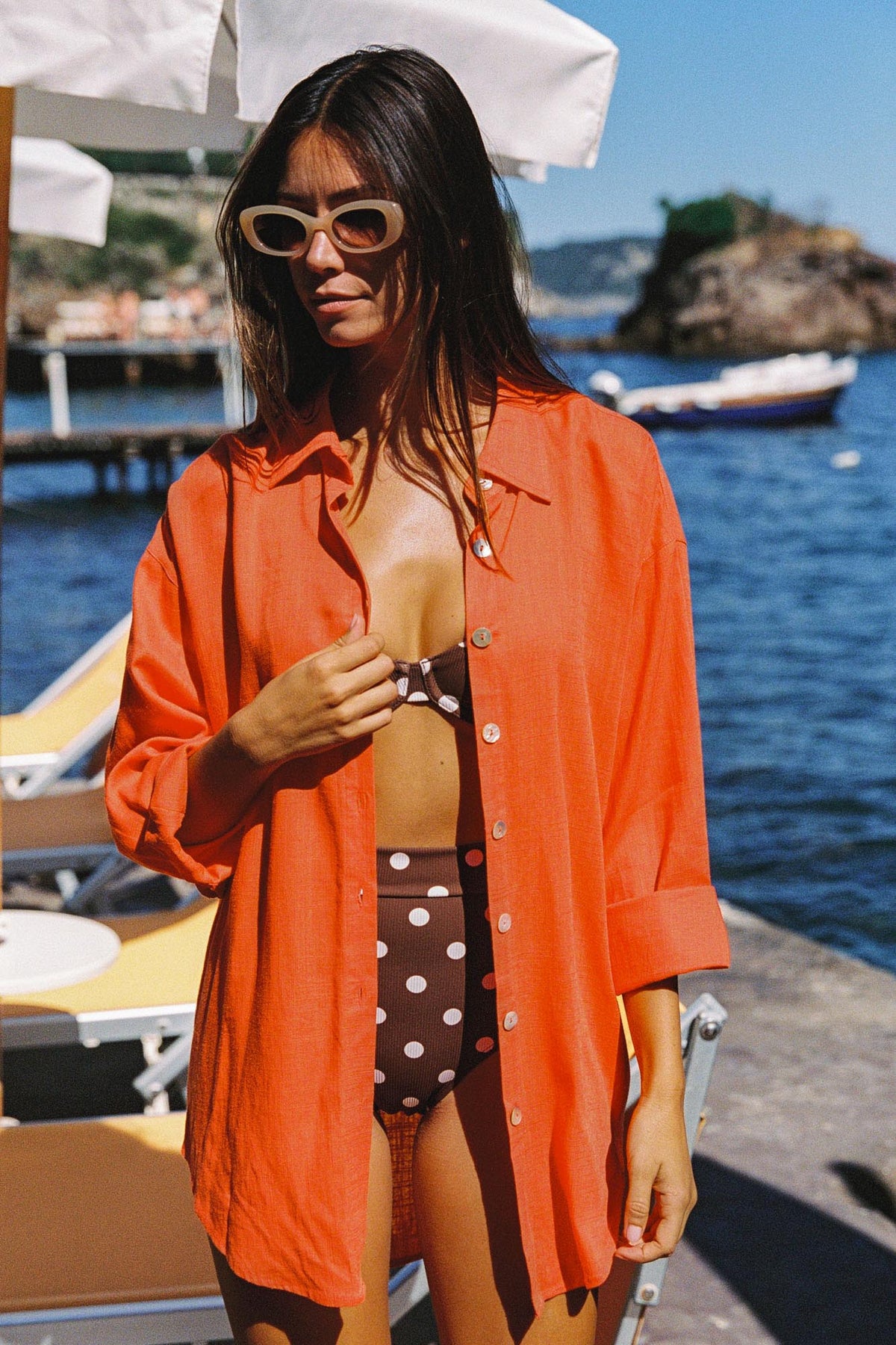 Resort Shirt In Tangerine
