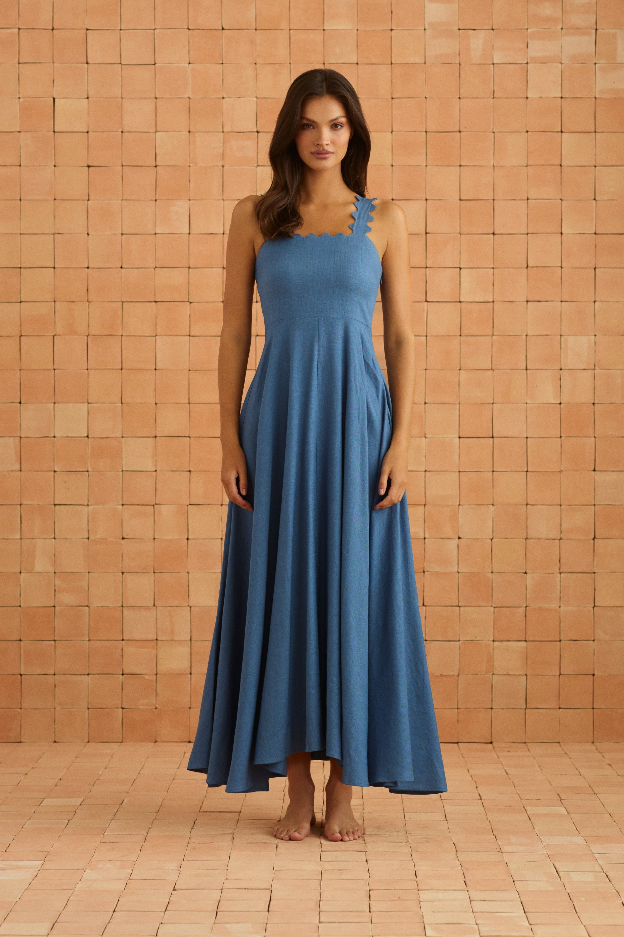 River Dress In Vintage Blue