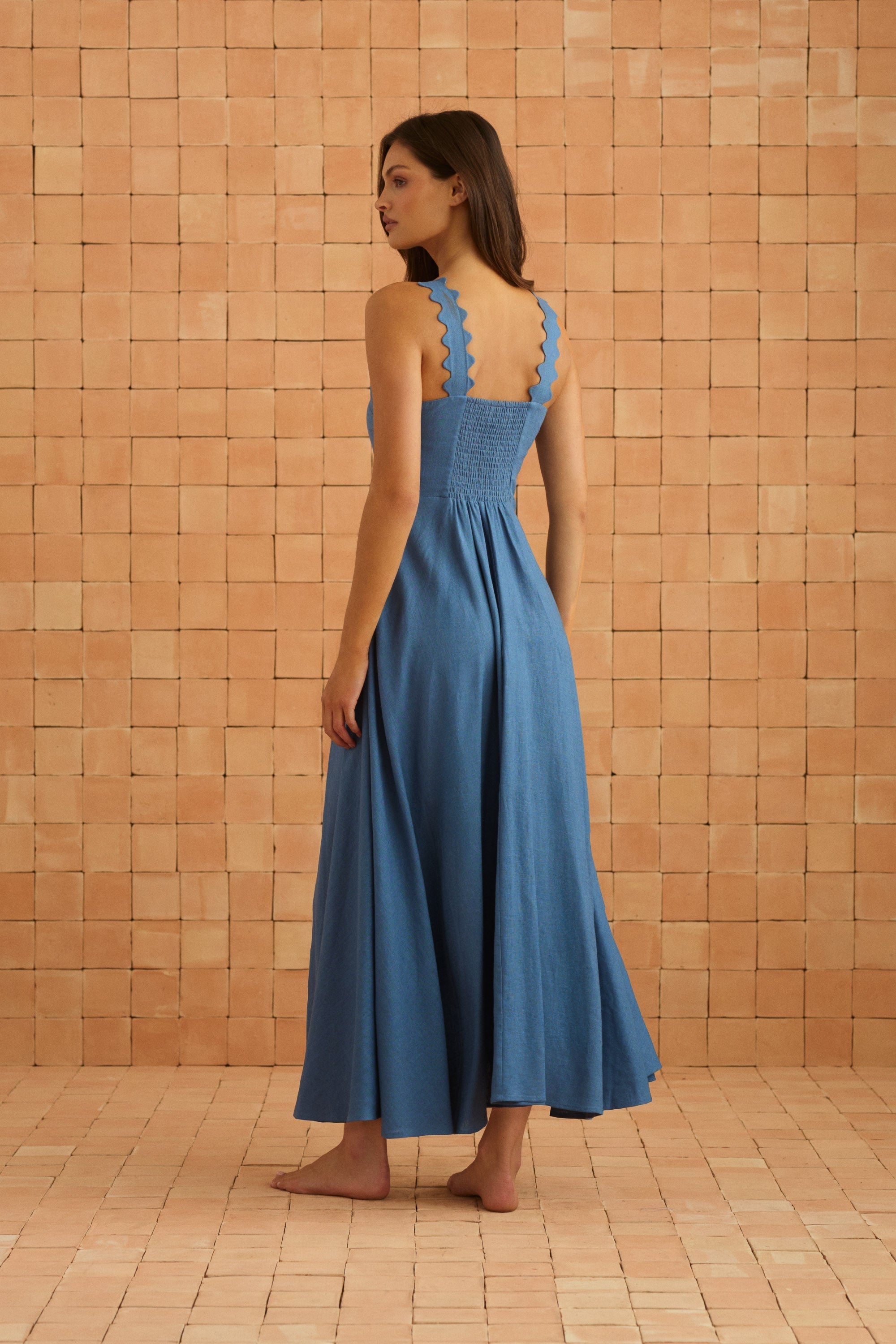 River Dress In Vintage Blue