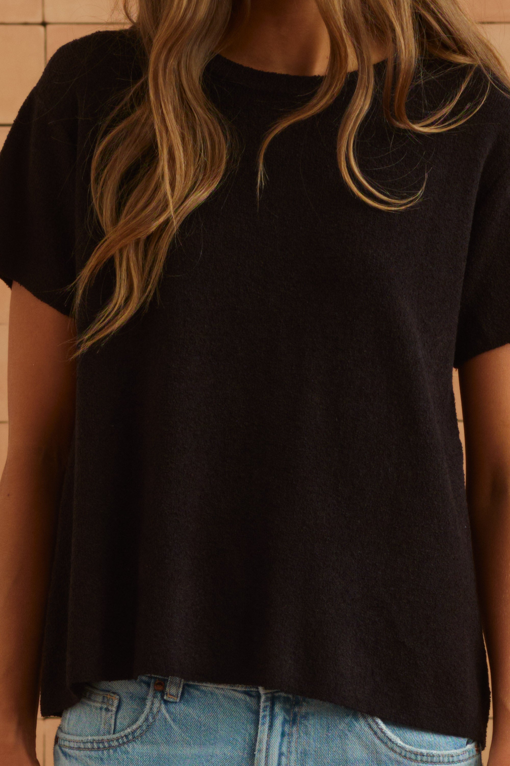 Sage Knit Tee In Black
