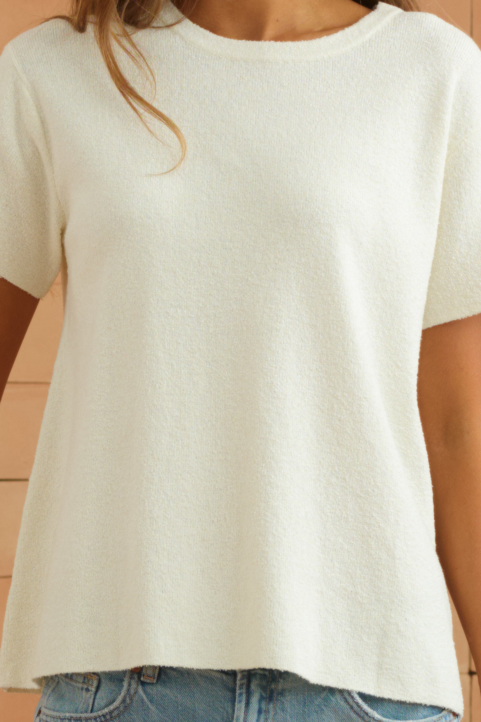 Sage Knit Tee In White