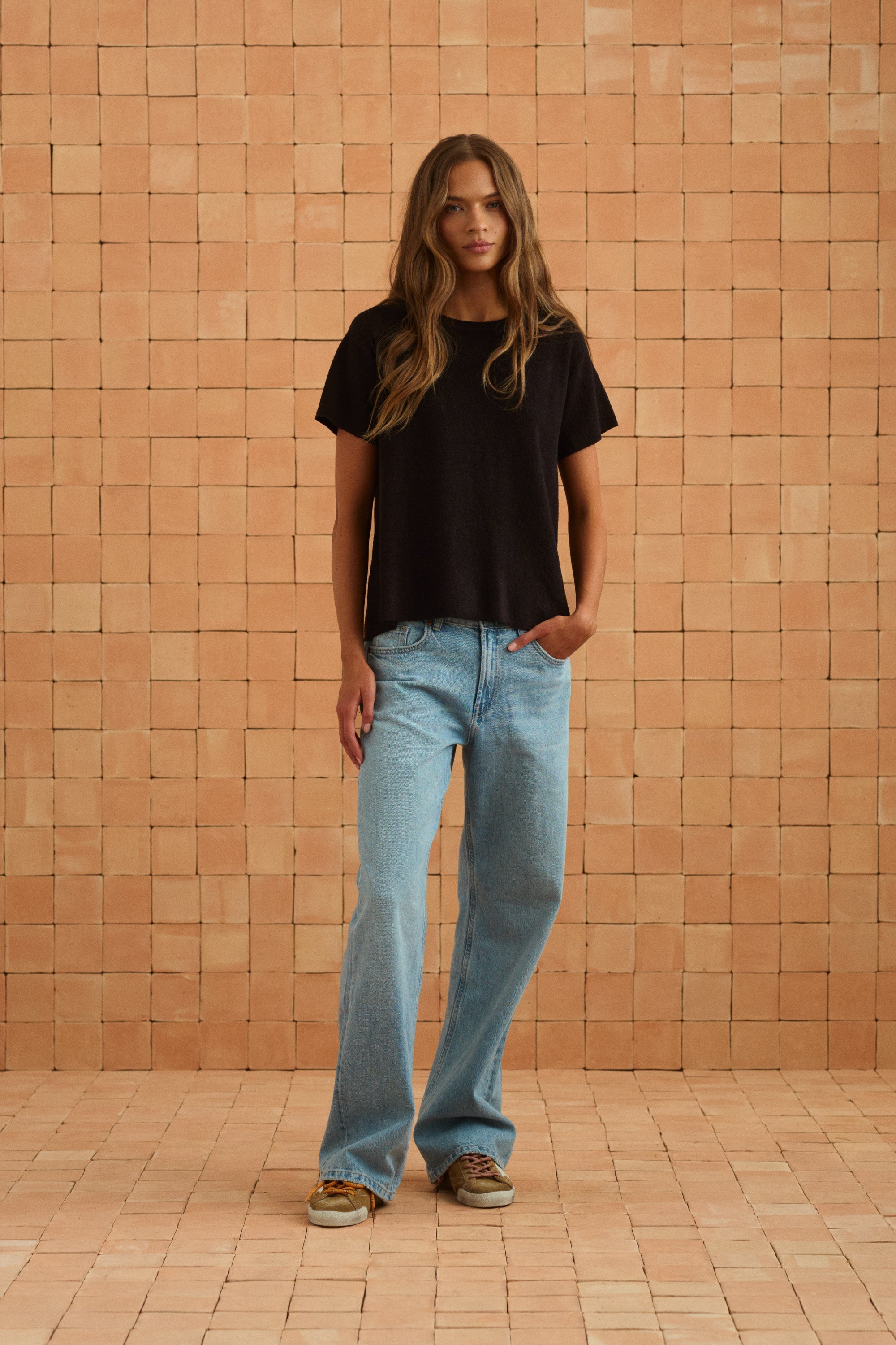 Sage Knit Tee In Black