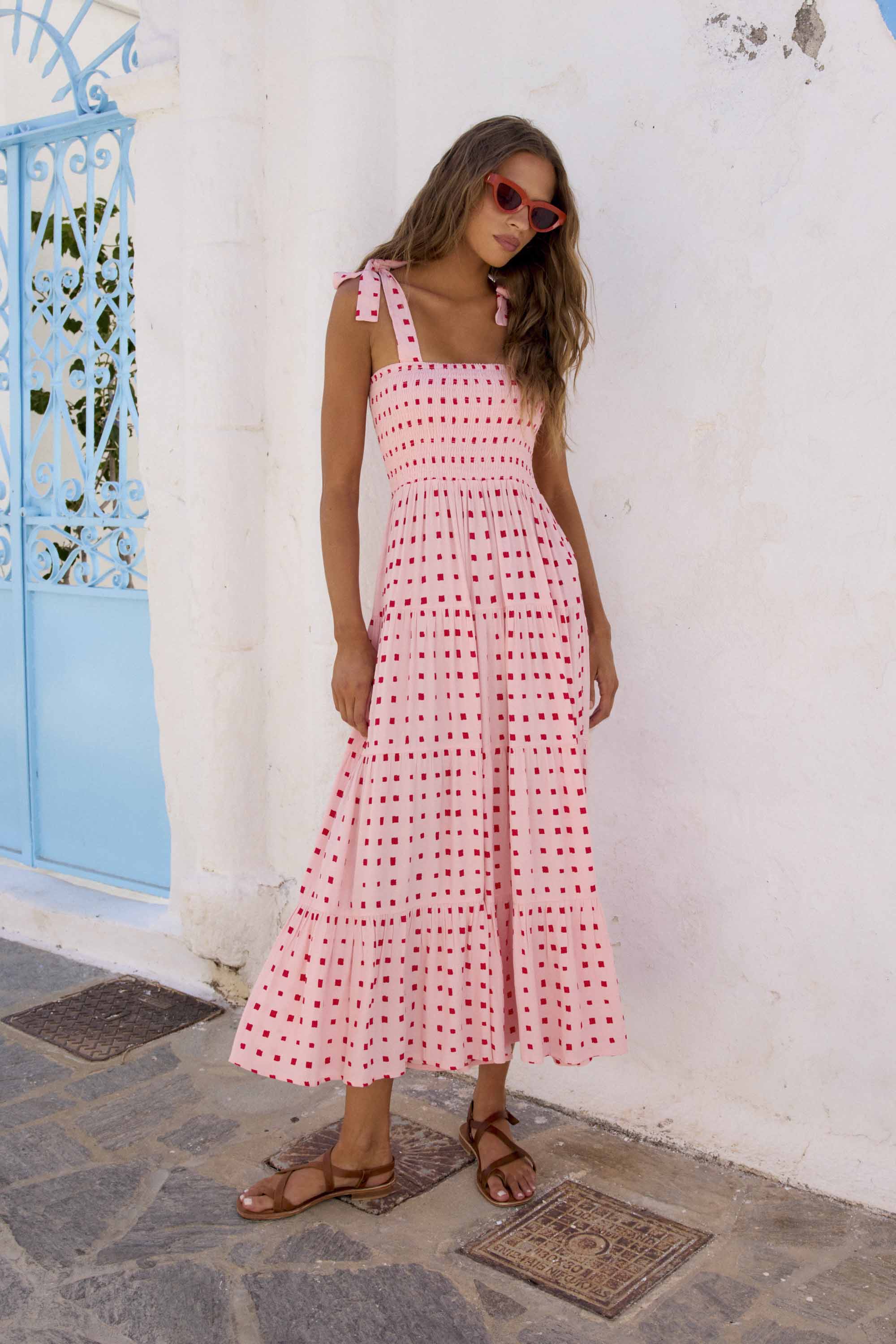 Savannah Tie Dress In Sunrise