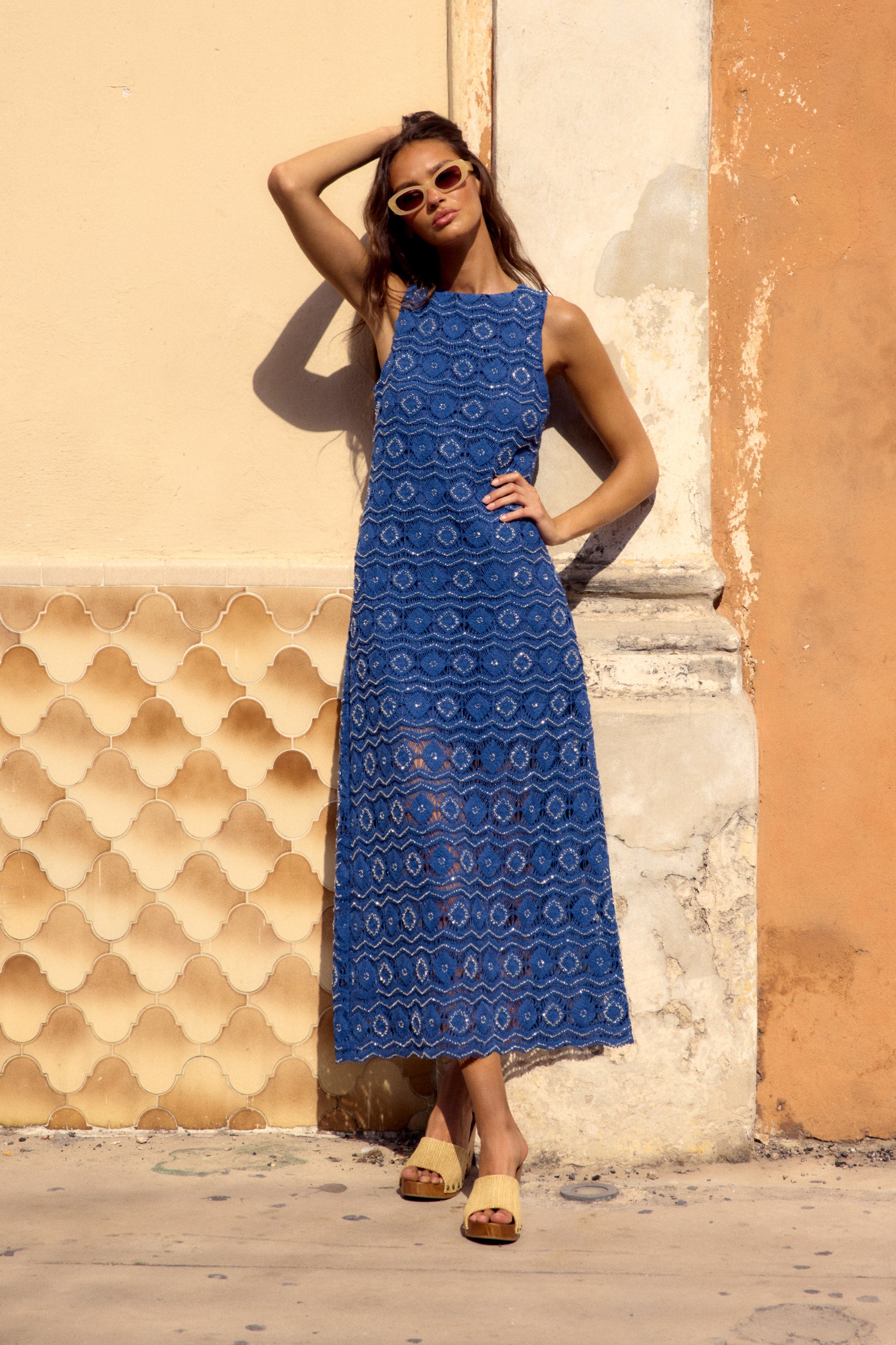 Vinnie Dress In Beaded Crochet