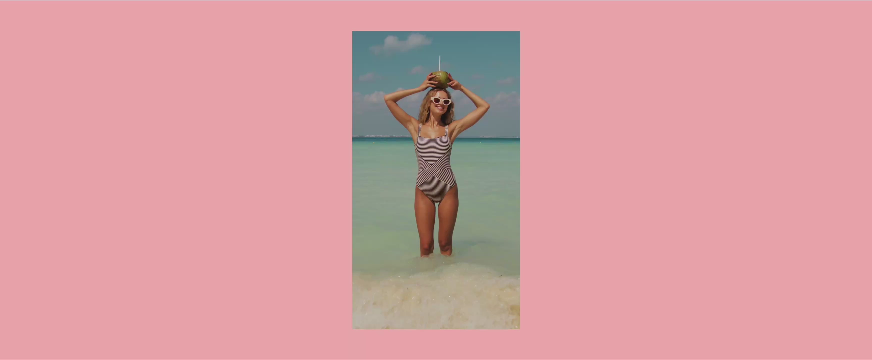 woman in swimwear in vibrant ocean